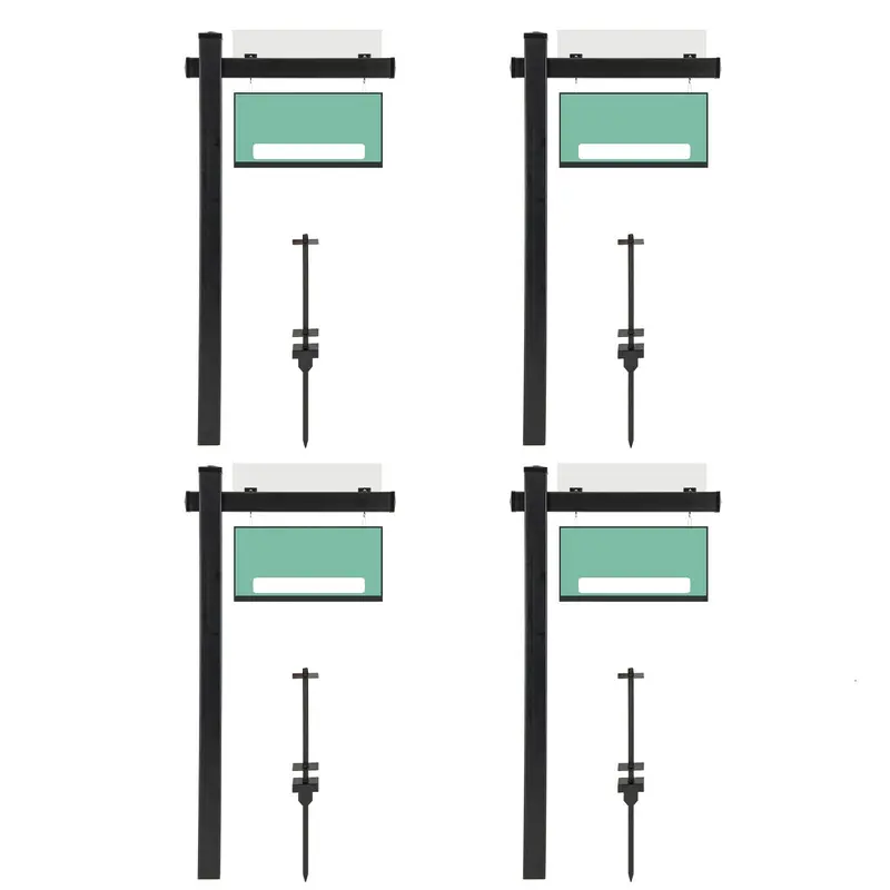 GoPlus-Grundstücks-Schilderständer aus Vinyl für Immobilienmakler (4" × 4" × 72") mit flachem Abschlussdeckel für „Offene Tür“ und „Zu verkaufen“