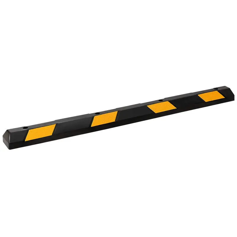 GoPlus-Gummi-Parkkante, 183 cm schweres Parkblock-Ziel mit 8 hochreflektierenden gelben Sicherheitsstreifen