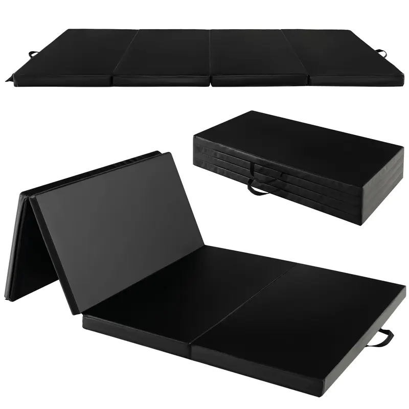 Goplus Gymnastikmatte, 240 x 116 x 5 cm (8' x 4' x 2"), klappbar mit Tragegriffen und Klettverschluss