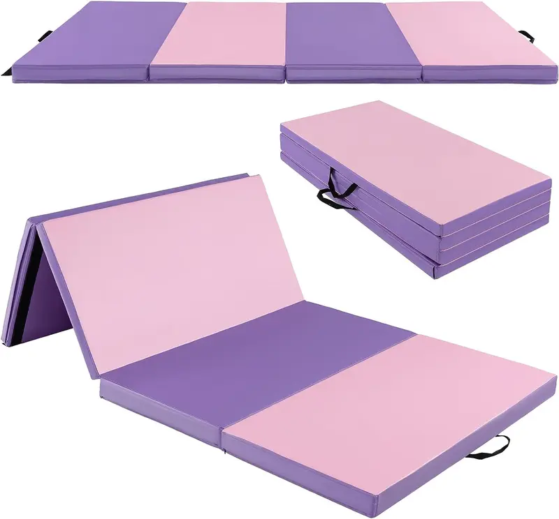 Goplus Gymnastikmatte, 240 x 116 x 5 cm (8' x 4' x 2"), klappbar mit Tragegriffen und Klettverschluss