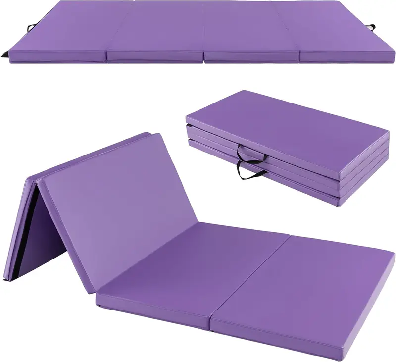 Goplus Gymnastikmatte, 240 x 116 x 5 cm (8' x 4' x 2"), klappbar mit Tragegriffen und Klettverschluss