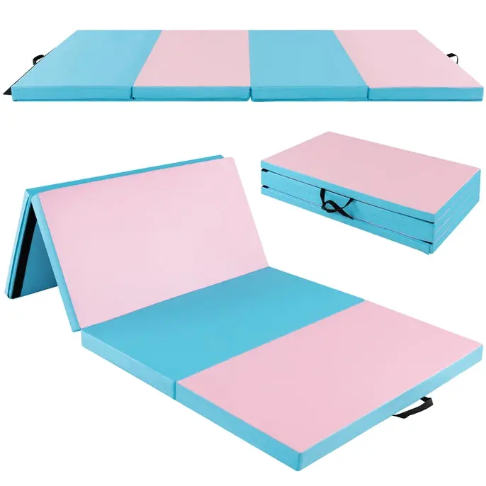 Goplus Gymnastikmatte, 240 x 116 x 5 cm (8' x 4' x 2"), klappbar mit Tragegriffen und Klettverschluss