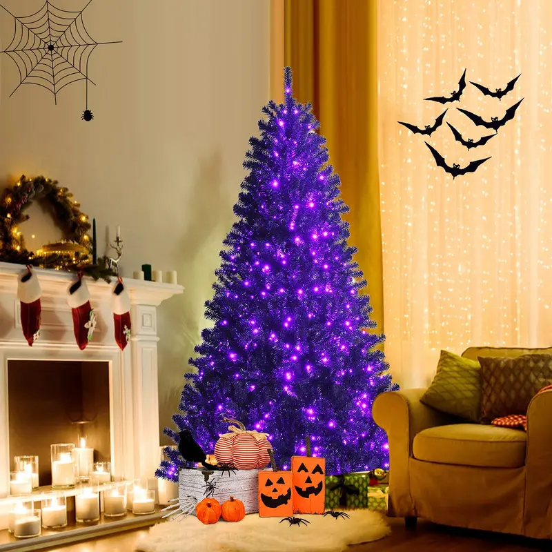 Goplus-Halloween-Baum, klappbarer künstlicher Weihnachtsbaum mit Metallständer – perfekte Halloween-Dekoration für Festivals und Feiern 2