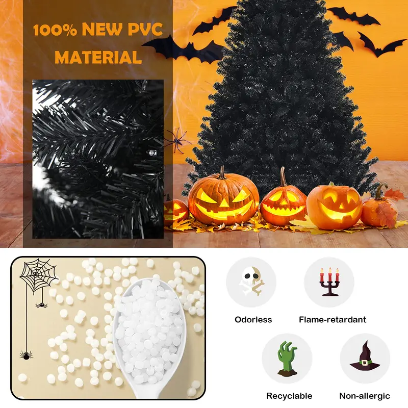 Goplus-Halloween-Baum, klappbarer künstlicher Weihnachtsbaum mit Metallständer – perfekte Halloween-Dekoration für Festivals und Feiern