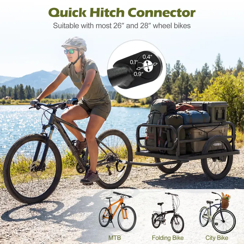 GoPlus Hochleistungs-Fahrrad-Transportanhänger mit Universal-Kupplung und 16-Zoll-Großreifen