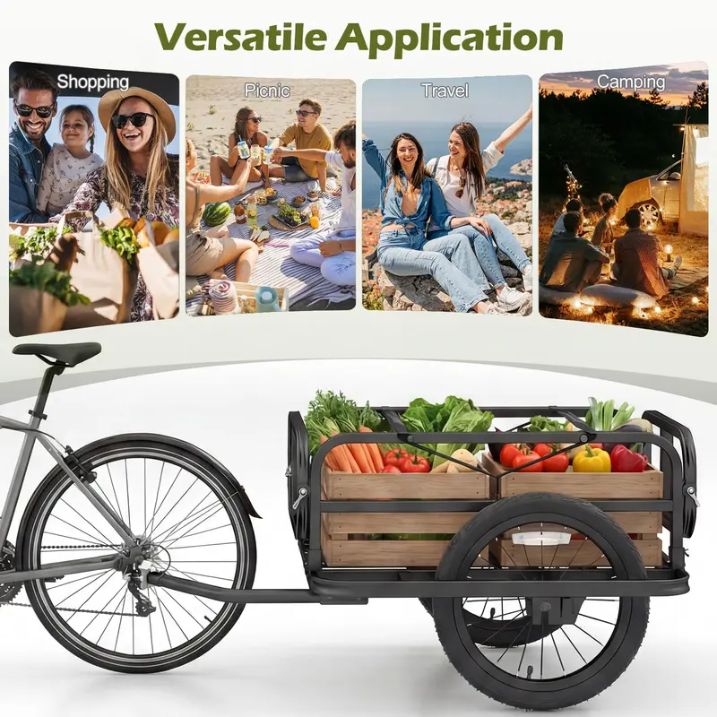 GoPlus Hochleistungs-Fahrrad-Transportanhänger mit Universal-Kupplung und 16-Zoll-Großreifen