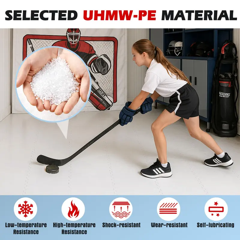GoPlus-Hockey-Bodenplatten für das Training | Ausrüstbare Kunsteis-Matte zum Schlittschuhlaufen für Innen- und Außenbereiche