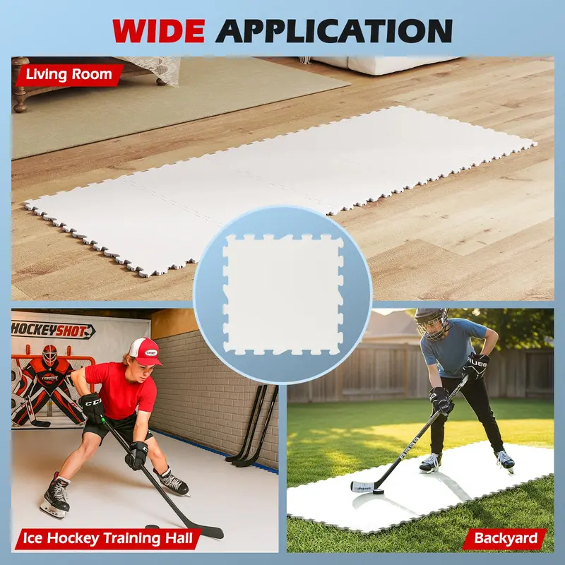GoPlus-Hockey-Bodenplatten für das Training | Ausrüstbare Kunsteis-Matte zum Schlittschuhlaufen für Innen- und Außenbereiche