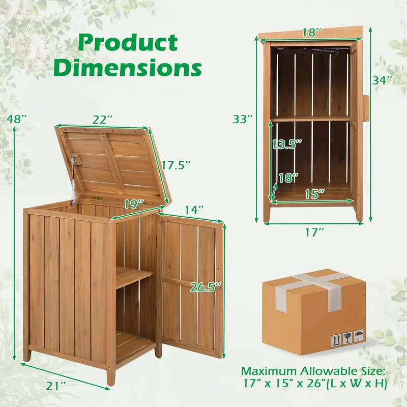 GoPlus Holz-Paket-Abgabekasten für den Außenbereich