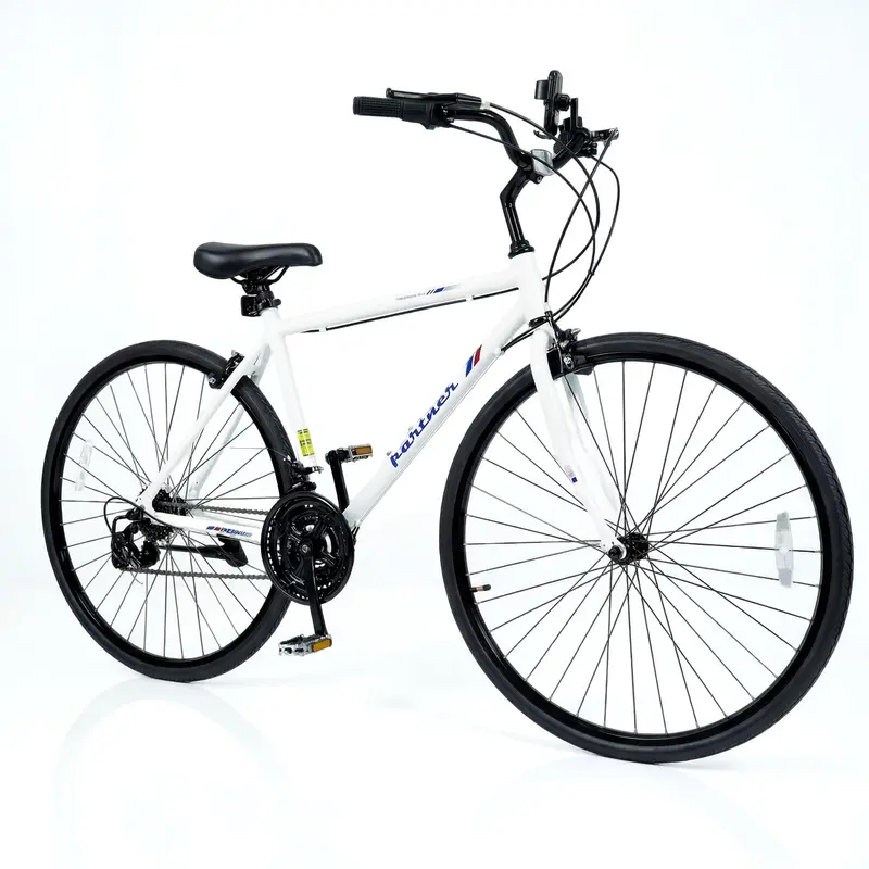 GoPlus-Hybridfahrrad mit 18 Gängen, 700C-Stadt-Commuter-Fahrrad mit Shimano-Antriebssystem