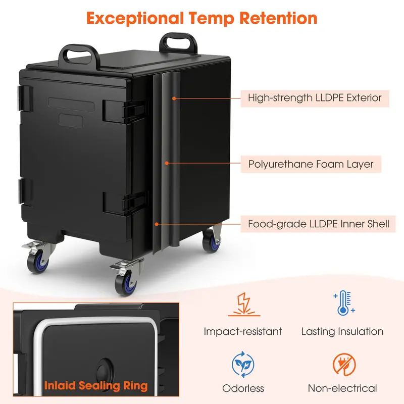Goplus isolierter Lebensmittel-Pan-Träger für 5 Full-Size-Pfannen 2