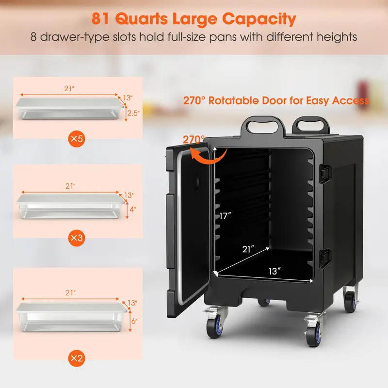 Goplus isolierter Lebensmittel-Pan-Träger für 5 Full-Size-Pfannen