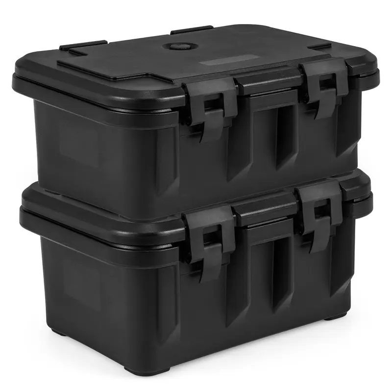 GoPlus isolierter Lebensmittelbehälter, 31 QT stapelbarer Warmhaltebehälter mit 3 transparenten Ein-Drittel-Schalen und Deckeln