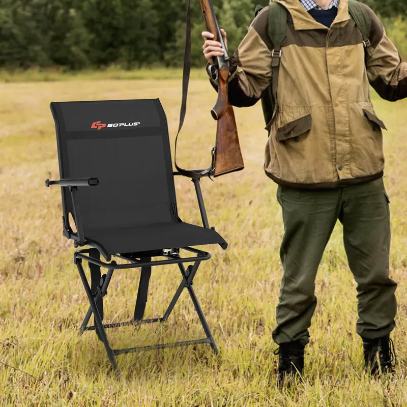 Goplus Jagdstuhl, 360-Grad-Dreh-Jagdstuhl mit Tragegurt für Jagdverstecke