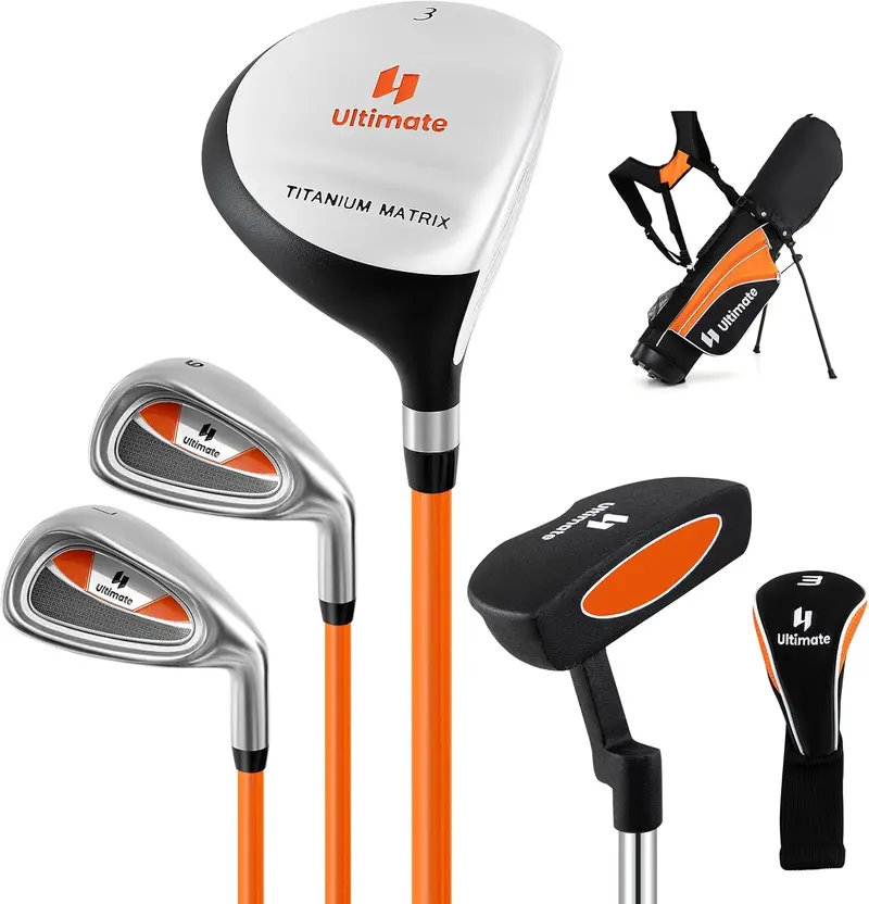 GoPlus Junior Complete Golfclubs-Set für Kinder, Rechtshänder-Golfclubs mit Standtasche, für Kinder im Alter von 11–13 Jahren