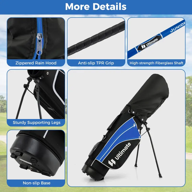 Goplus Junior-Complete-Golfsets für Kinder, Rechtshänder-Golfclubs mit Standtasche, für Kinder im Alter von 8–10 Jahren