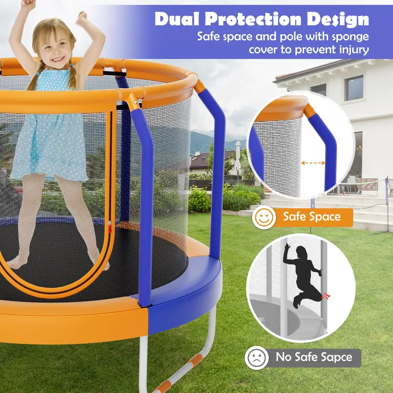 Goplus Kinder-Trampolin, 48" (122 cm) – ASTM-zertifiziertes Freizeit-Trampolin mit Sicherheitsabstand-Konzept 2