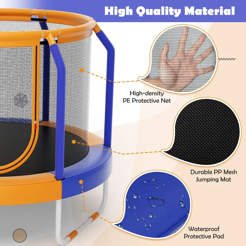Goplus Kinder-Trampolin, 48" (122 cm) – ASTM-zertifiziertes Freizeit-Trampolin mit Sicherheitsabstand-Konzept