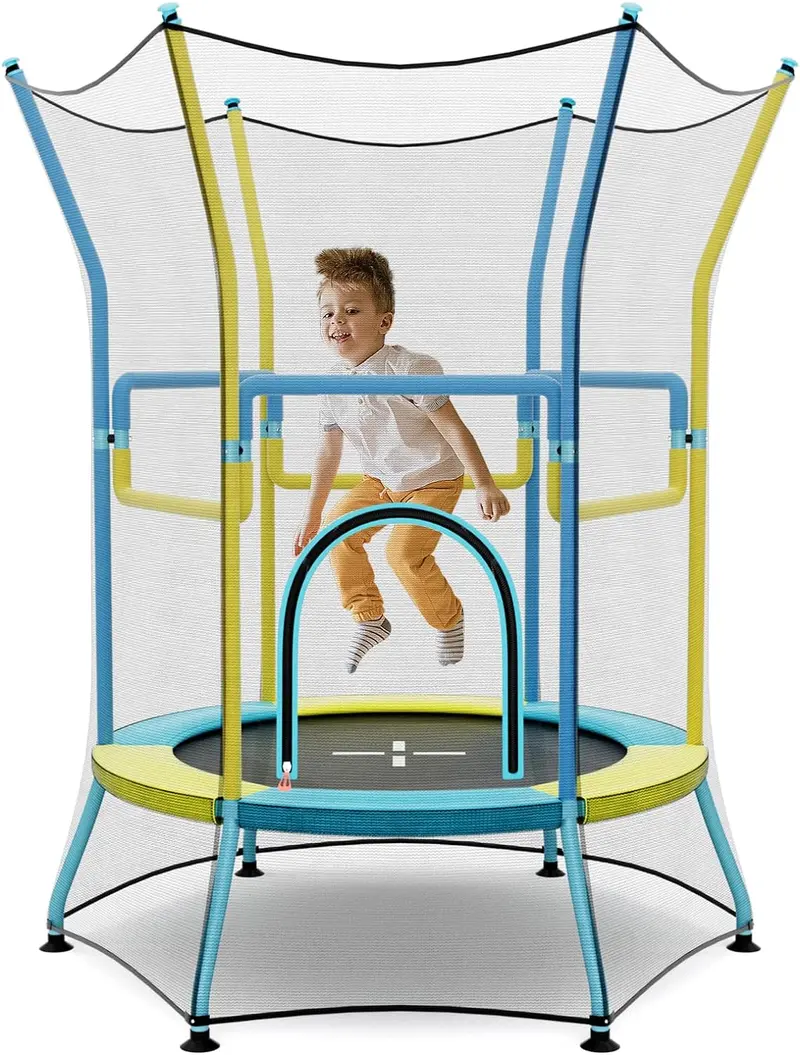 Goplus Kinder-Trampolin für Kleinkinder, ASTM-zertifiziertes Mini-Trampolin mit erhöhtem Sicherheitsnetz
