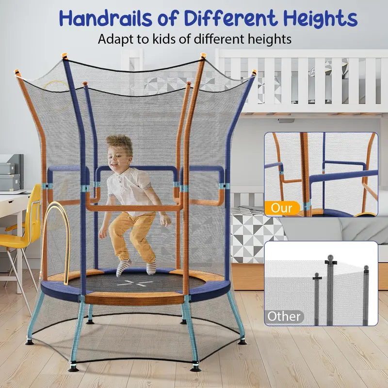 Goplus Kinder-Trampolin für Kleinkinder, ASTM-zertifiziertes Mini-Trampolin mit erhöhtem Sicherheitsnetz