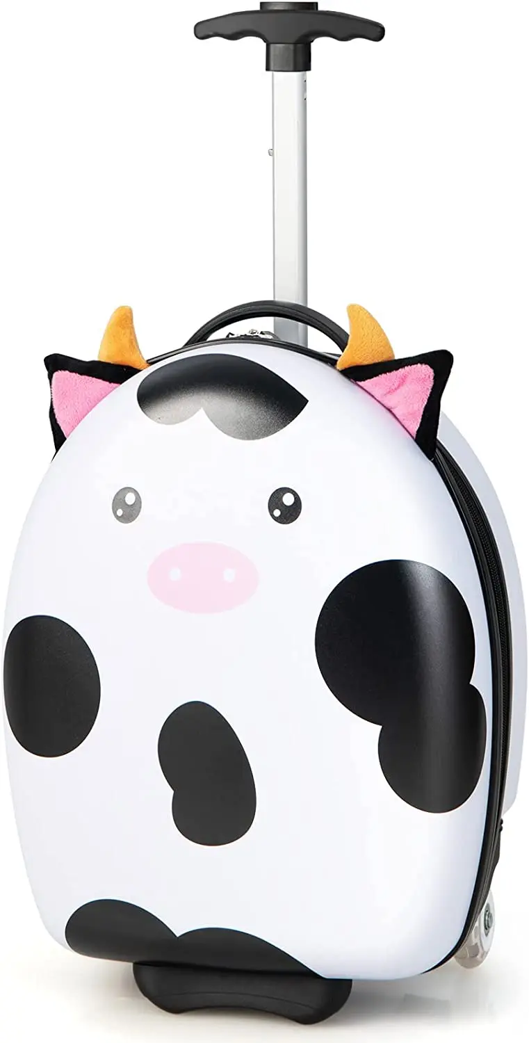 Goplus Kindergepäck, 16" Handgepäck-Koffer mit LED-Rädern, wasserdichte Hartschale, leichtes Rollgepäck für Reisen