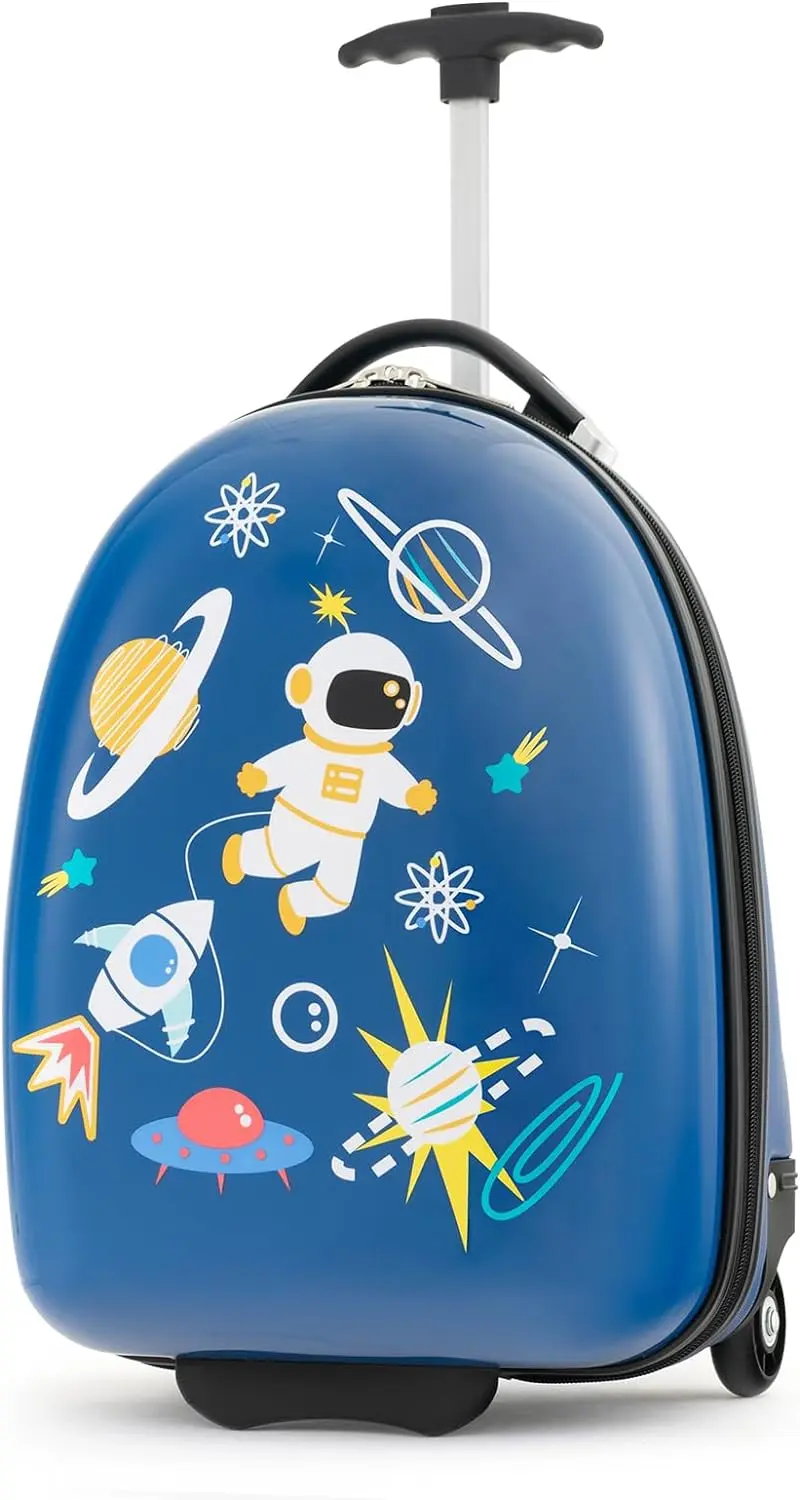 Goplus Kindergepäck, 16" Handgepäck-Koffer mit LED-Rädern, wasserdichte Hartschale, leichtes Rollgepäck für Reisen