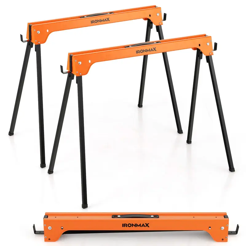 Goplus Klapp-Bock-Paar, tragbare Sägeböcke mit 2x4-Stützarmen und Tragkraft von bis zu 600 kg