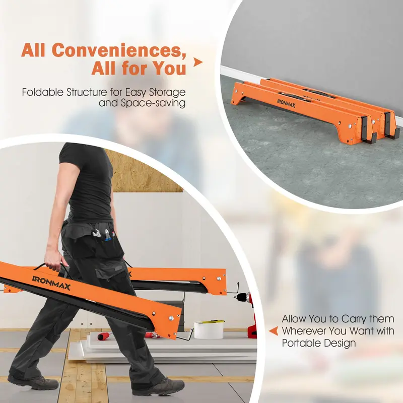 Goplus Klapp-Bock-Paar, tragbare Sägeböcke mit 2x4-Stützarmen und Tragkraft von bis zu 600 kg