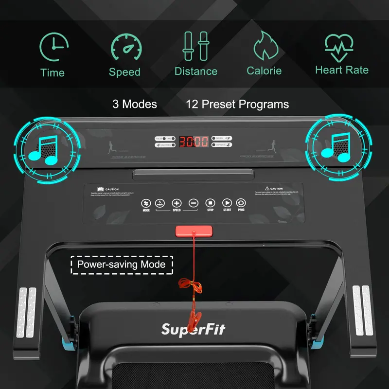 GoPlus-Klapp-Laufband, kompaktes Superfit-Laufband mit App-Steuerung und Bluetooth-Lautsprecher