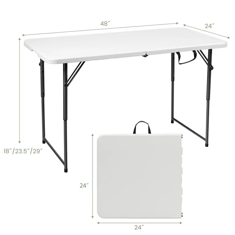 GoPlus Klapp-Tisch, tragbarer Kunststoff-Tisch für Picknick, Party, Esszimmer und Camping – für Innen- und Außenbereich (HDPE)