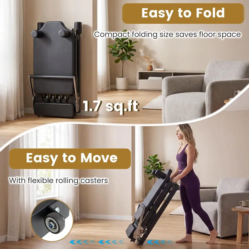 Goplus klappbare Pilates-Reformer-Maschine für Heimstudio, 213 cm großes Pilates-Gerät