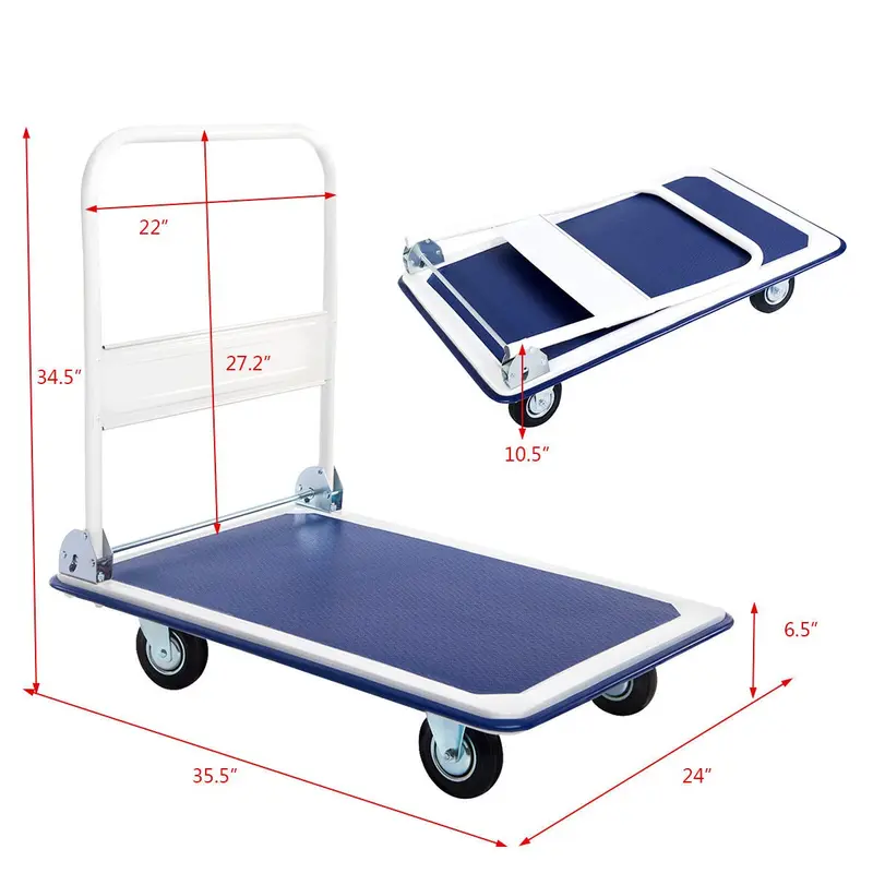 GoPlus Klappbare Plattform-Transportkarre mit 300 kg Tragkraft