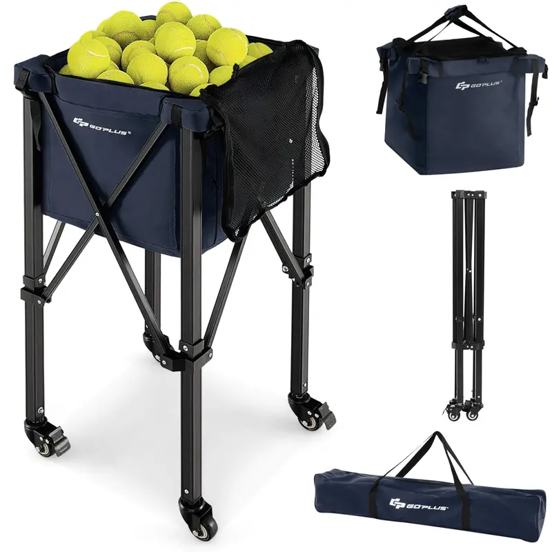 GoPlus Klappbare Tennisball-Sammler, leichter Aluminium-Tennisball-Korb