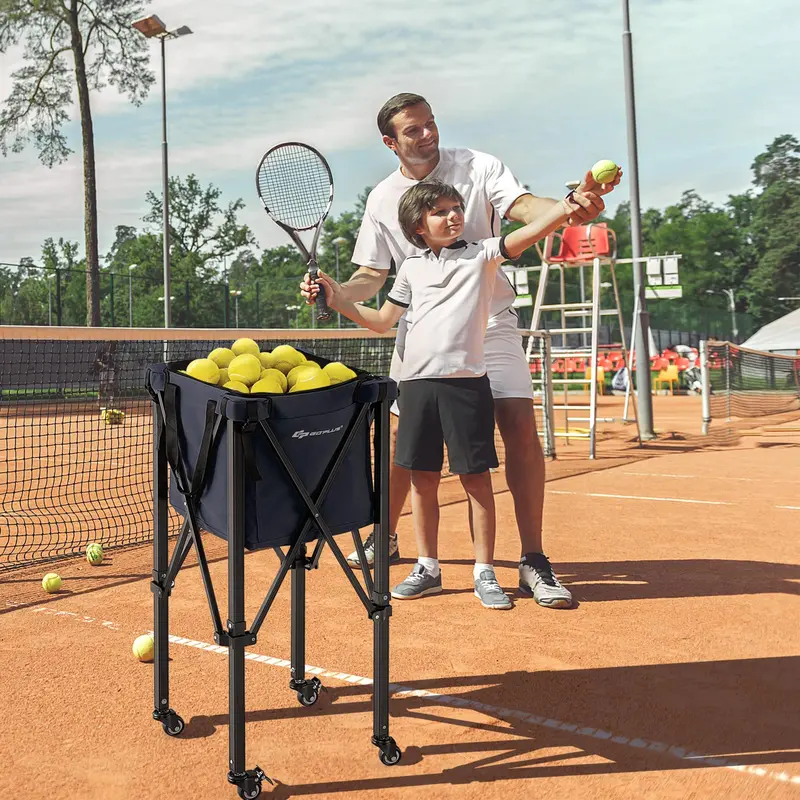 GoPlus Klappbare Tennisball-Sammler, leichter Aluminium-Tennisball-Korb 2