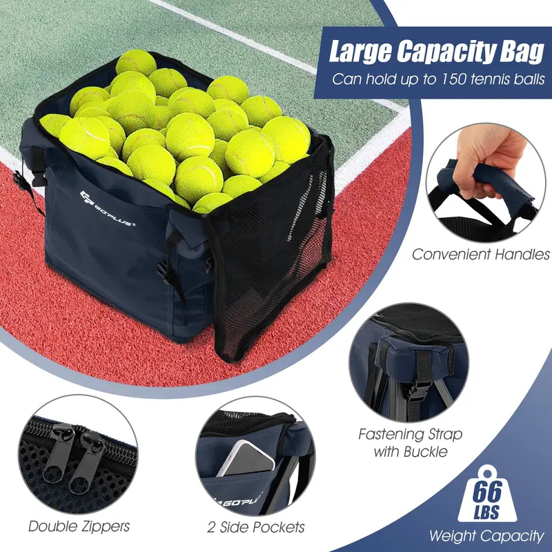 GoPlus Klappbare Tennisball-Sammler, leichter Aluminium-Tennisball-Korb