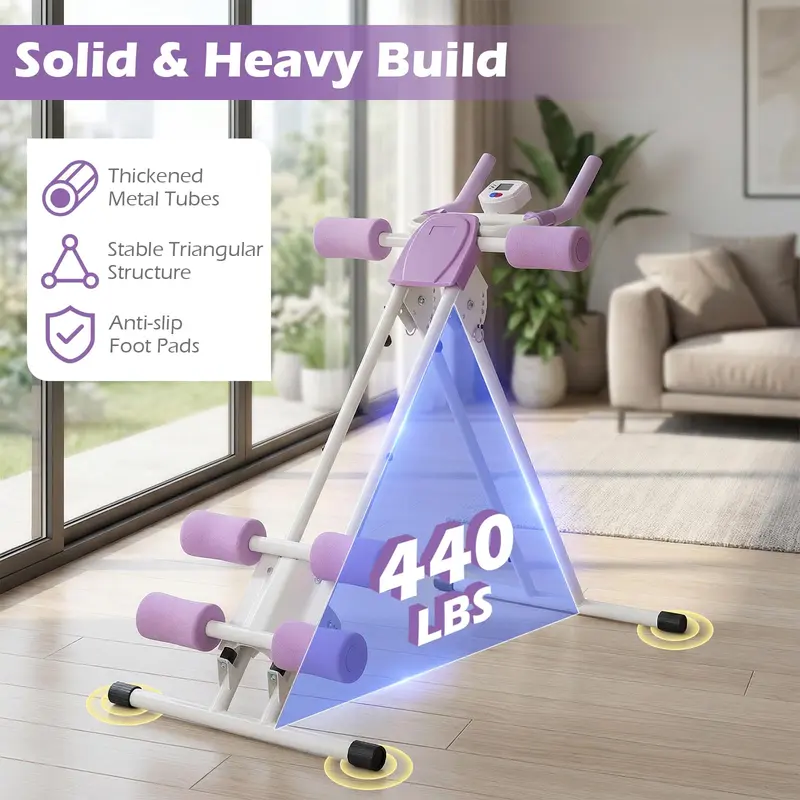 Goplus klappbarer Bauchtrainer mit 6 Neigungswinkeln und LCD-Display