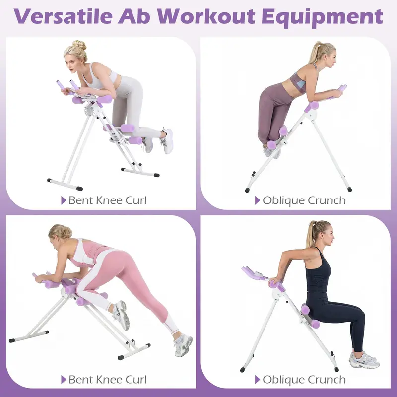 Goplus klappbarer Bauchtrainer mit 6 Neigungswinkeln und LCD-Display