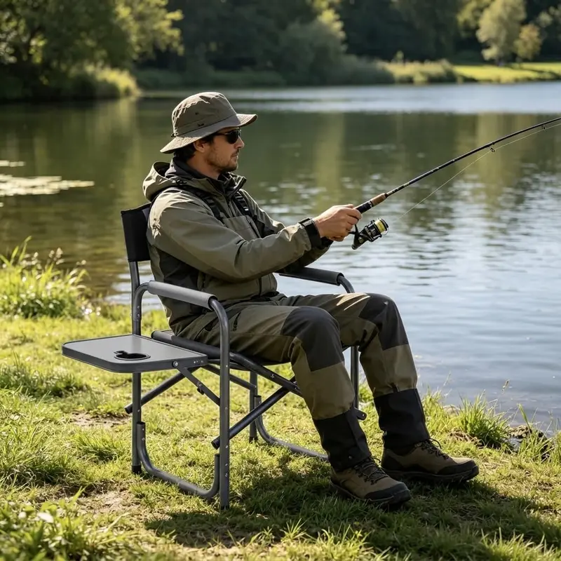GoPlus Klappbarer Campingstuhl, leichter Regisseur-Stuhl für den Rasen | Maximale Traglast: 400 lbs 2