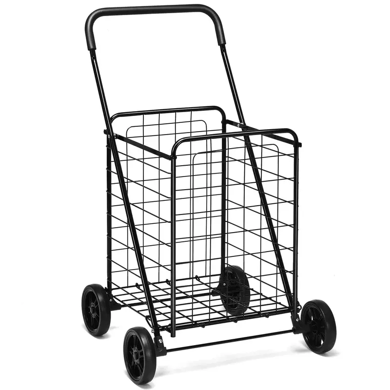 Goplus Klappbarer Einkaufswagen, leichter Nutzwagen mit Rädern für Lebensmittel und mehr