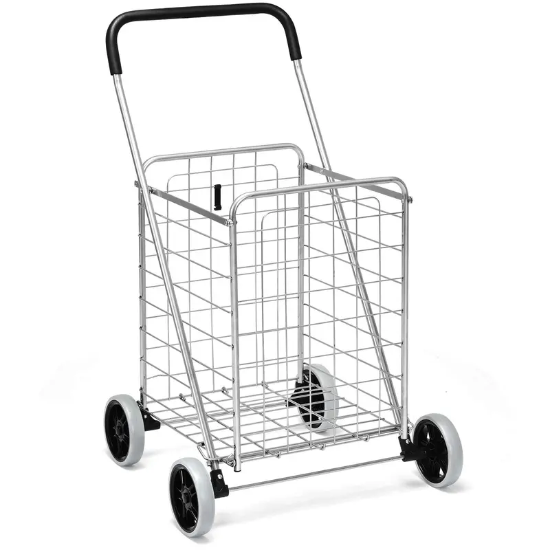 Goplus Klappbarer Einkaufswagen, leichter Nutzwagen mit Rädern für Lebensmittel und mehr
