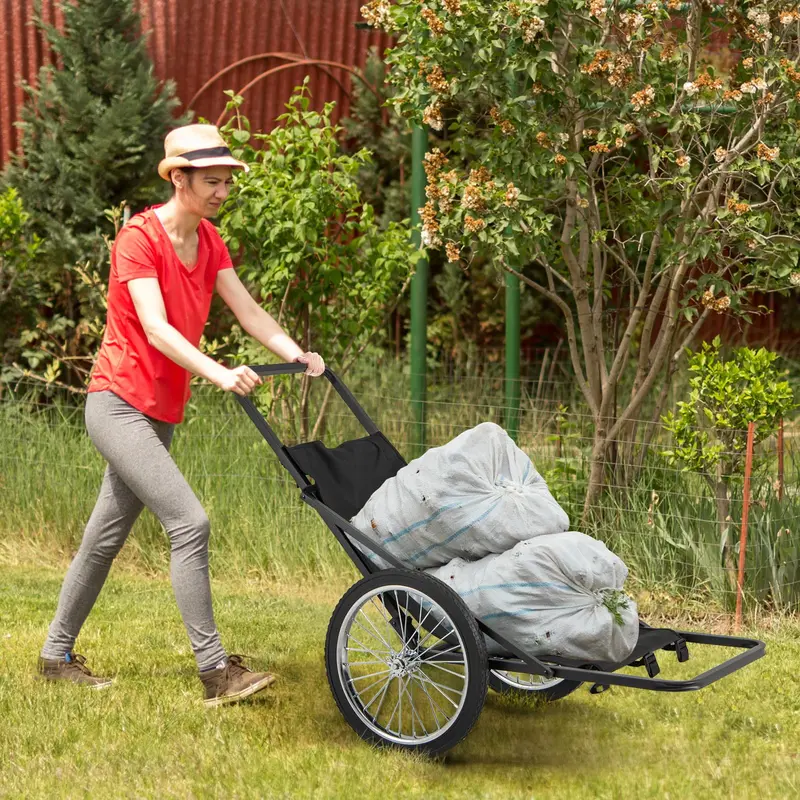 GoPlus Klappbarer Hirschwagen mit Polyester-Innenauskleidung, schwerlastfähiger Jagdwagen für Wild bis 250 kg mit 50-cm-Gummireifen und ergonomischem Griff 2