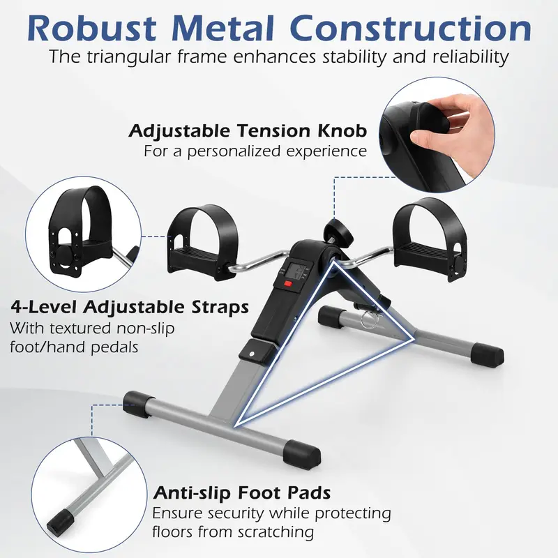 Goplus Klappbarer Pedaltrainer, Mini-Heimtrainer für den Schreibtisch zum Arm- und Beintraining