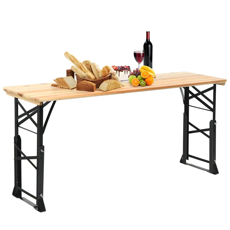 GoPlus-Klappbarer Picknick-Bier-Tisch für den Außenbereich, Campingtisch