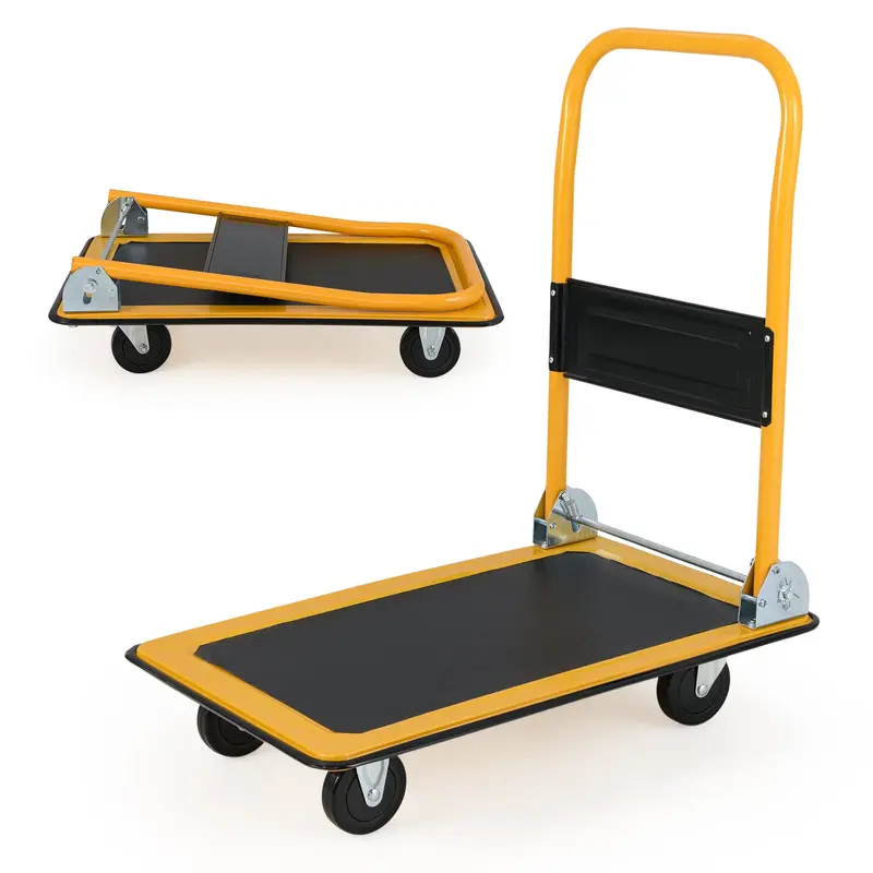 Goplus Klappbarer Plattformwagen – 150 kg Tragkraft, rollender Flachwagen