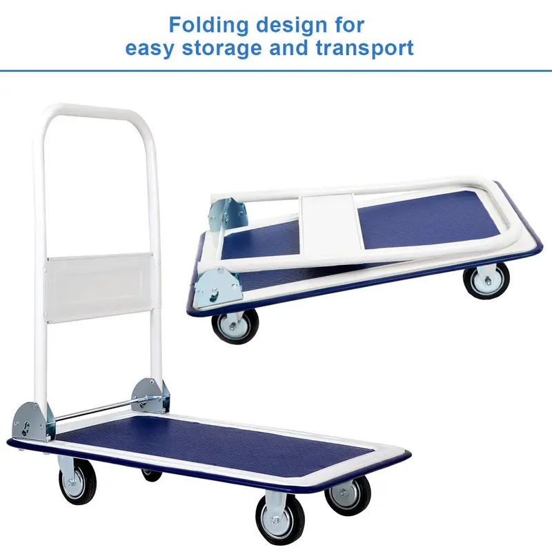 Goplus Klappbarer Plattformwagen – 150 kg Tragkraft, rollender Flachwagen