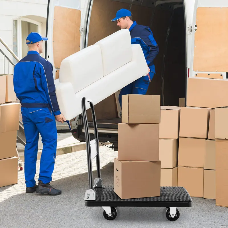 Goplus Klappbarer Schiebewagen, Transportplattform mit Handgriff, maximale Traglast 200 kg (71 x 48 cm) 2