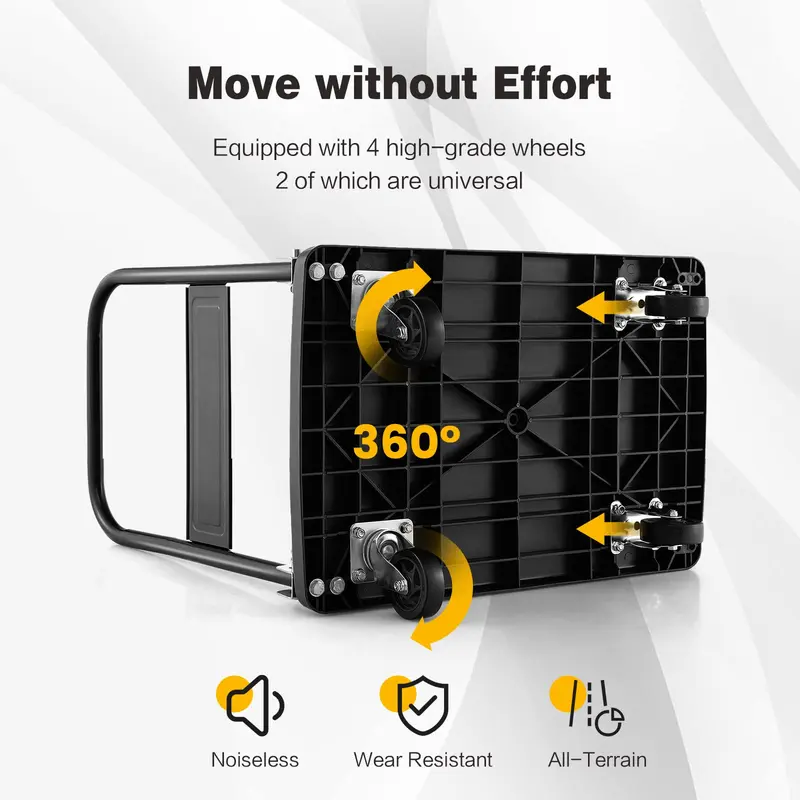 Goplus Klappbarer Schiebewagen, Transportplattform mit Handgriff, maximale Traglast 200 kg (71 x 48 cm)