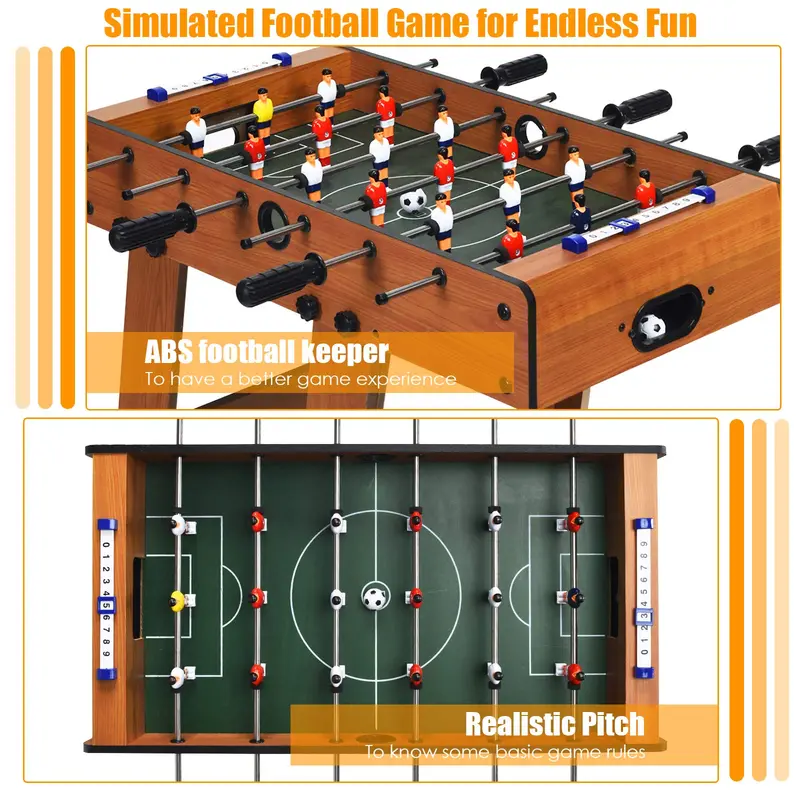 Goplus klappbarer Tischfußball, 27"-Fußballtisch mit 2 Mini-Fußbällen