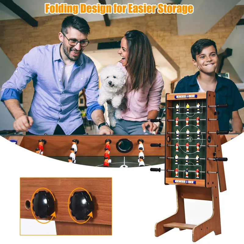 Goplus klappbarer Tischfußball, 27"-Fußballtisch mit 2 Mini-Fußbällen