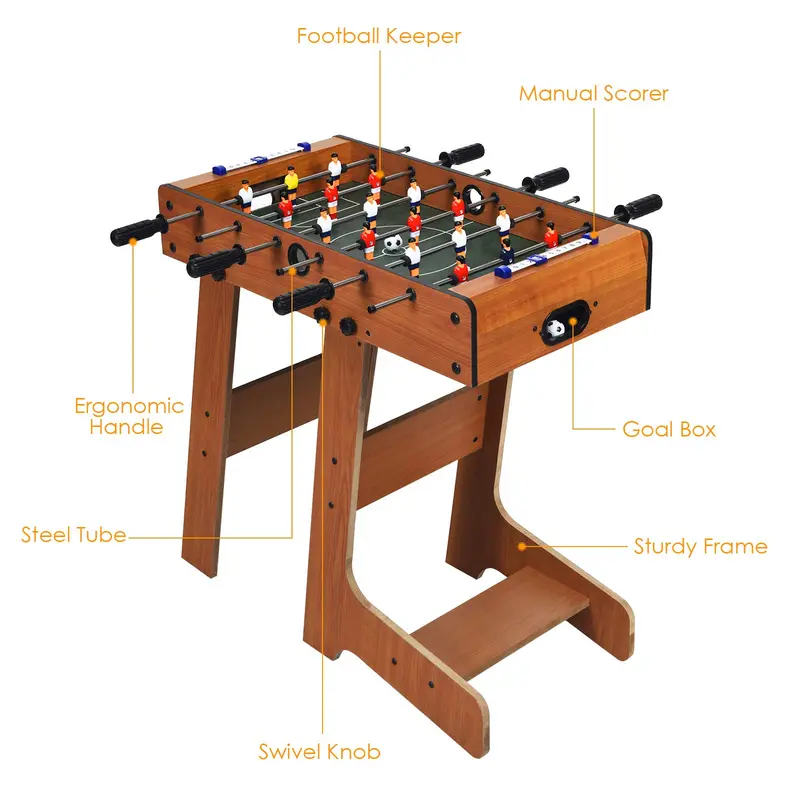 Goplus klappbarer Tischfußball, 27"-Fußballtisch mit 2 Mini-Fußbällen
